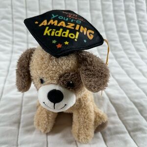 Graduation Brown Dog Plush with Cap, 7”, by Way To Celebrate